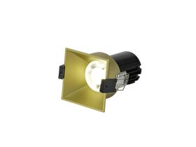 DM201288  Biox 10 Tridonic Powered 10W 3000K 780lm 12° CRI>90 LED Engine Gold Square Fixed Recessed Spotlight, IP20